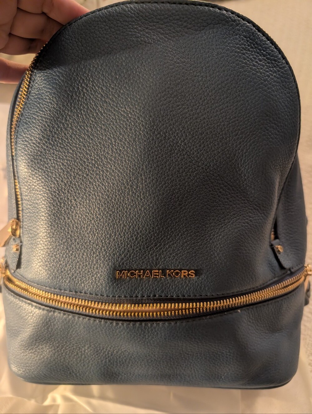Blue Leather Michael Kors Backpack Purse Bag